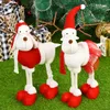 Décorations de Noël Poupées de grande taille Rétractable Père Noël Bonhomme de neige Elk Jouets Figurines de Noël Cadeau pour enfant Ornement d'arbre rouge 220922