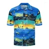 Camicie casual maschile estate camicias hawaian un bottone selvaggio da uomo in spiaggia camicette a maniche corte 2022