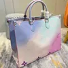 HH Luxuries 디자이너 여성의 여성 Go PM 25 Bag Tote 정품 가죽 핸드백 고급스러운 패션 크로스 바디 백 Sunrise Pastel Spring