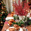 Dekorative Blumen 1 Stück künstliche Beerenblume für Zuhause, Jahr, Dekoration, gefälschte rote Beeren, Weihnachtsfeier, Hochzeit, Tischkränze, Dekoration