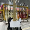 Chitarra elettrica classica trasmessa in televisione, versione invecchiata realizzata a mano in studio di fabbrica diretto