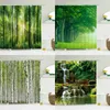 Rideaux de douche Plante verte moderne Arbre 3D Forêt Automne Paysage Salle de bain Blackout Imperméable Polyester Accessoire de toilette 220922