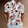 Polos masculinos Camisa de pólo de moda masculino gole de colarinho zíper vesas vasitárias machos Camisas Trend Hombre moda Roupas de negócios diárias