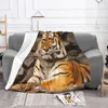 Blankets Siberian Tiger Fleece Throw Blanket Animal Lovers For Bed Bedroom Super Soft Rug