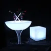 16 färger som byter belysning LED -stångmöbler Illuminous Glowing Coffee Bar Table för inomhus D66XH58CM