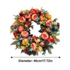 Decorative Flowers Fall Wreaths For Front Door Hanging Artificial Peony Pumpkin Halloween Wall Decor Party