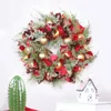 Decorative Flowers 2022 Style Christmas Wreath Leaf Ball Cartoon Hanging Wall Door Round Pendant Hanger Decoration