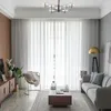 Cortinas de tule de cortina para decoração de sala de estar o quarto da cozinha Tratamento da janela acabada