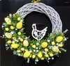 Decorative Flowers Easter Decoration 2022 Acrylic Home Garden Door Wall Decor Artificial Wreath Hanging Ornament