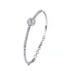 DLZ Fashion 925 Sterling Silver Charm Bracelet para mulheres com joias brilhantes de pedra redonda