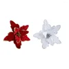 Decorações de Natal Decoração de casa multiuso, árvore de Natal Glitter Glitter Artificial Poinsettia Flower for Party