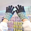 Décoration de fête mitaines à tricoter résistant à l'usure femmes gants Anti-gel toucher la peau attrayant haute épaisseur moelleux hiver