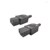 Beleuchtungszubehör Schwarz IEC 320 C14 3-poliger AC 250V 10A Nylon-Isolationsstecker Stecker auf C13-Buchse Buchse Netzteil