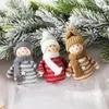 Decoraciones navideñas creativas de lana de madera muñeco de nieve estatuilla muñeca árbol armario decorativo pequeño colgante