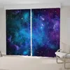 Curtain Light Luxury Curtains For Living Dining Room Bedroom Blue Fantasy Universe Starry Sky Polyester