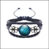 Link Chain Starry Sky Glass Dome Leather Bracelet For Women Mtilayer Mandala Om Yoga Chakra Fashion Jewelry Drop Delivery 2021 Bracel Dhcne