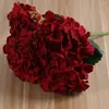 Parti Dekorasyon 5 Başlar Yapay Hyrangea İpek Çiçekleri Düğün Evi için Köklü Bebek Duş Dekor Dekor