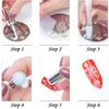 Nail Art Kit 3cm / 2cm Testa in silicone trasparente Doppio timbro per strumento per timbrare unghie francesi