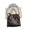 Designer Stella Mccartney Falabella Bolsa Mini Tote Mulher Metálica Sliver Preto Pequena Compras Mulheres Bolsa De Ombro De Couro Moda