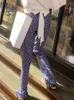 Damesbroek capris chic flare dames hoge taille broeken lente zomer Koreaanse mode casual Harajuku geometrische print pantaloni donna s xxl 220922