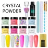 Acryl poeders vloeistoffen nagel en vloeistof monomeer volledige gereedschap kit kristal glitter tips manicure set 220922