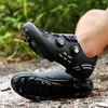 Chaussures de sécurité VTT Vélo Fibre De Carbone Hommes Crampons Vélo De Route Bottes Vitesse Baskets Plat Femmes Trail Racing Vélo De Montagne SPD 220922