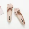 Dress Shoes Large Size Spring Bow Flats Woman Butterflyknot Ballets OL Office Pointed Toe Shallow Slip on Foldable Ballerina 220923