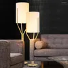 Floor Lamps Nordic Minimalist Fabric Shade Led Lamp El Villa Living Room Home Decor Sofa Corner Standing Light Bedroom Bedside