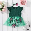 Barboteuses Bébé Fille Body Vêtements Bébés Fille Combinaison Fleurs Imprimé Tulle Volants Body Vêtements Pour Nouveau-Né Été 2022 J220922