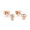 Necklace Earrings Set Copper Beads Sets For Women Rose Gold Color Metal Earring Daily Accessories Fashion Jewelry S516