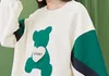 여자 스웨트 셔츠 만화 귀여운 작은 곰 인쇄 여자 스웨터 2022 가을