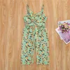 Rompers 2020 Summer Baby Girls Overalls 16y Romper Floral Print babykläder ärmlösa bälte Nyfödda jumpsuits J220922