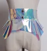 Belts 2022 Spring Summer Women Fashion Designer Plastic PVC Clear Belt Ruffles Asymmetric Peplum Corset Sexy Club Night Bar