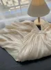 Skirts Summer Women's Mid-length Skirt Luminous Copper Ammonia Silk Pearlescent Streamer Yarn A-line Pleated Bright