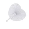 Home Decor 48pcs Paper Heart Shape Fans Blank Handheld Folding Fan Party Favors For Wedding Festival