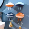 Soap Dishes Wall Mounted Plastic Holder Cute Cloud Shaped Bathroom Shower Dish Plates Storage Box With Hooks Supplies