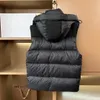 Hommes Puffer Down Jacket Hooded Amovible Sleeve DesignerWinter Coat Side Zip Pocket Silicone patch Warm Parkas XS-XL
