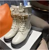 Martin Boots Designer Sonbahar Kış Kadın Ayakkabı Düz ​​Çöl Boot Gerçek Deri Ayakkabı Fermuar Mektubu Moda Lady Boots Büyük Boyut 35-41 US4-US10 Kutu