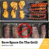 BBQ Tools Accessories Non-Stick Rib Rack Stand Barbecue Steaks Racks Stainless Steel Chicken Beef Ribs Grill Black for Gas Smoker or Charcoal 220922