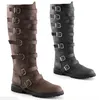 Boots Men Male Man PU Leather Plus Size Mid-calf Low Heels Knight Shoe Mens Zapatos De Hombres Personlizar SM0135