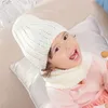 Chapeaux Echarpes Ensembles Chapeau et écharpe multicolores pour enfants acrylique solide enfants avec un ensemble d'écharpes en tricot filles garçon accessoires d'hiver 220922