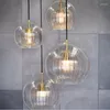 Pendant Lamps Nordic Restaurant Lights Kitchen Bar Office Coffee Shop Creative LED Glass Hanging Lamp Bedroom Bedside Staircase