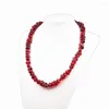 Choker Red Faux Resin Ambers ketting dames mode veelzijdige onregelmatige kraal snaar kettingen elegante streng kettingcadeaus sieraden b342