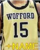 Sj NCAA College Wofford Terriers Basketball Jersey 14 Drew Cottrell 15 Trevor Stumpe 21 Tray Hollowell 24 Keve Aluma Custom Stitched