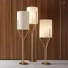 Floor Lamps Nordic Minimalist Fabric Shade Led Lamp El Villa Living Room Home Decor Sofa Corner Standing Light Bedroom Bedside