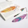 Diamond Painting Bookmarks Party Favors DIY Feather Crystal Leather Book Mark Kit Arts Crafts Gifts for Adults Kids