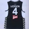 Sj Top Quality Mens Allen # 4 Iverson Besiktas Cola Turka de Turquie Turc Allen Iverson Basketball Maillots