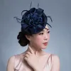 Berety kobiety Chic Fascinator kapelusz koktajl wesele kościół chluba kentucky nakrycia głowy akcesoria do włosów z piór Sinamay Fascinators 220922