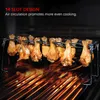 BBQ Tools Accessories Beef Chicken Leg Wing Grill Rack 14 Slots Stainless Steel Barbecue Drumsticks Holder Oven Roaster Stand with Drip Pan 220922