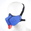 Masques de fête mode chiot Cosplay Latex caoutchouc rembourré chien masque réglable avec nez détachable pour jeu de rôle